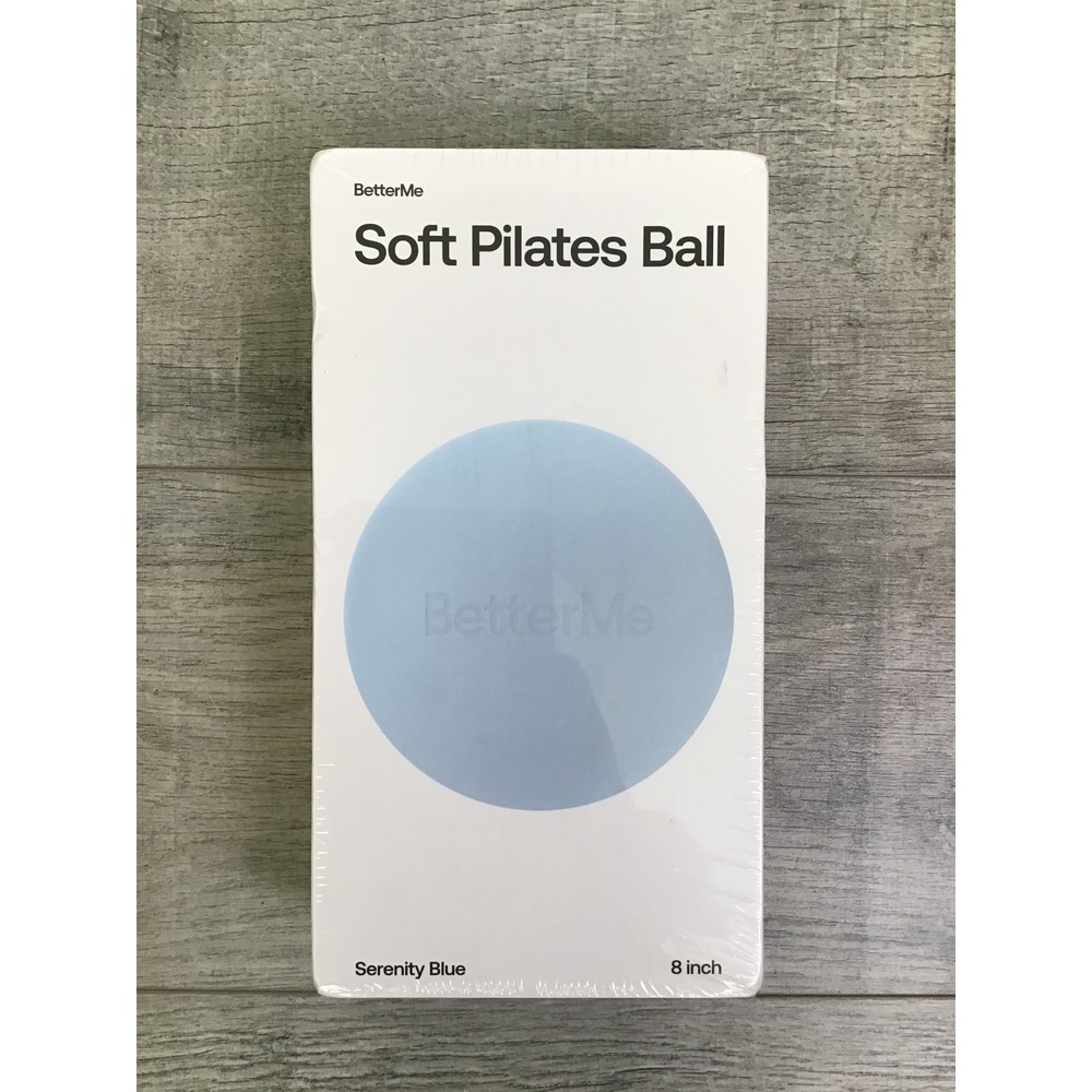 BetterMe Serenity Blue 8" Core Strength Soft Pilates Ball w/ Portable Hand Pump